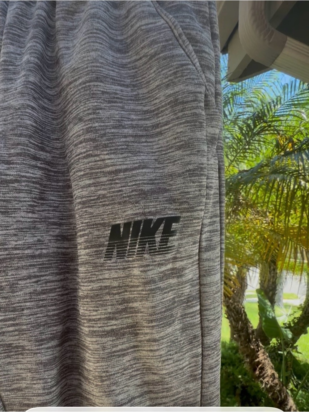 Nike Men's Heather Gray Athletic Shorts with Black Logo